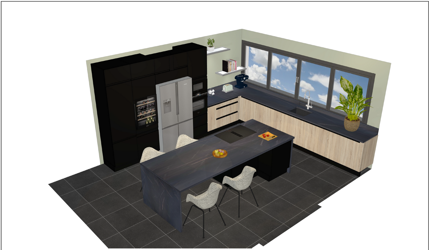 PLAN DE CUISINE ÉQUIPÉE – ARGENT (159 €)