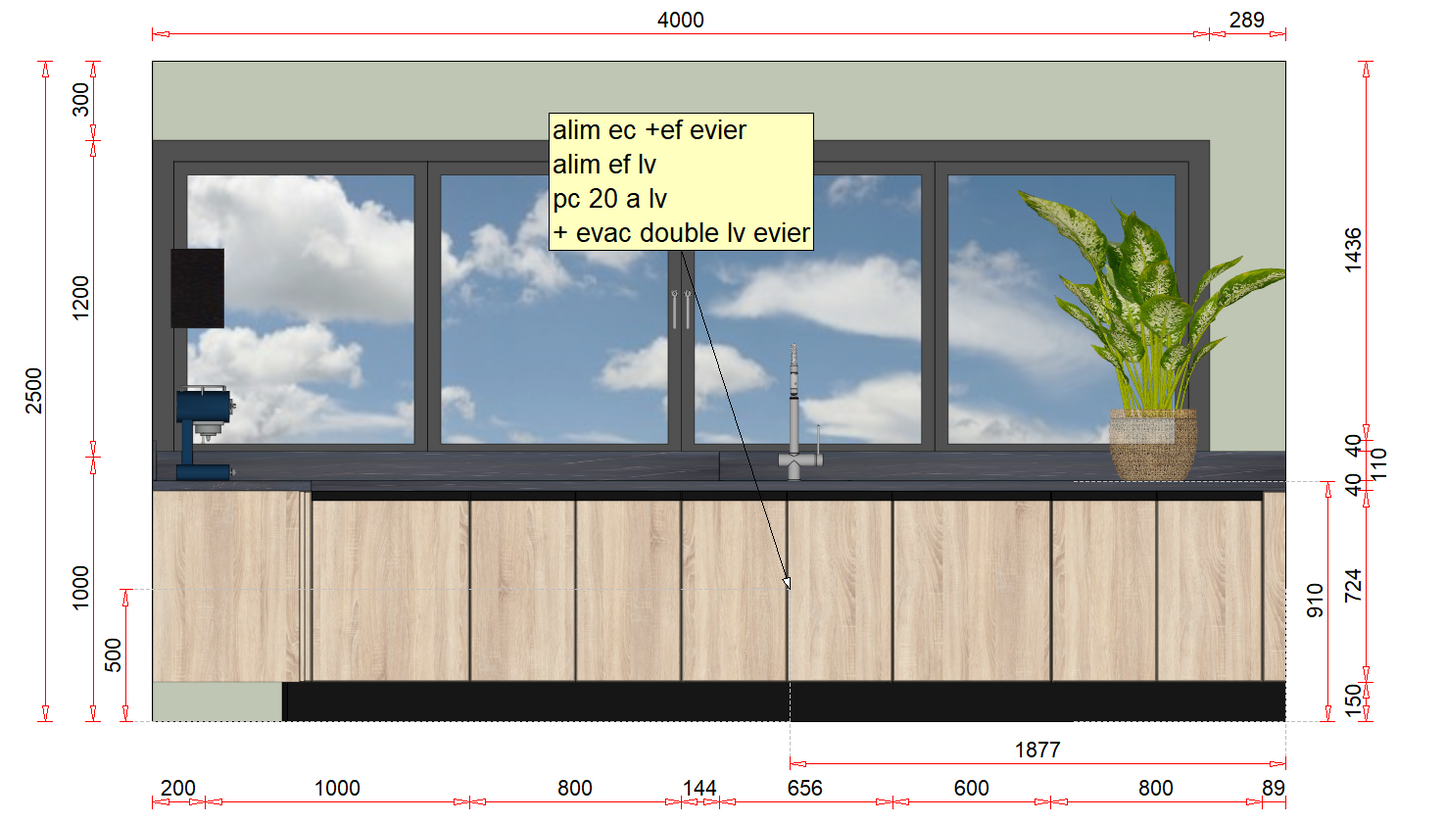 PLAN DE CUISINE ÉQUIPÉE – ARGENT (159 €)