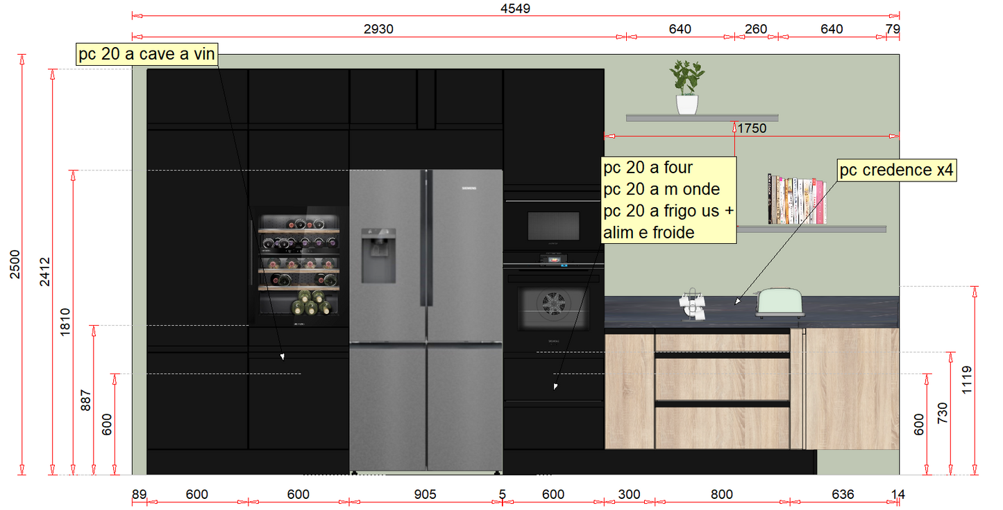 PLAN DE CUISINE ÉQUIPÉE – ARGENT (159 €)